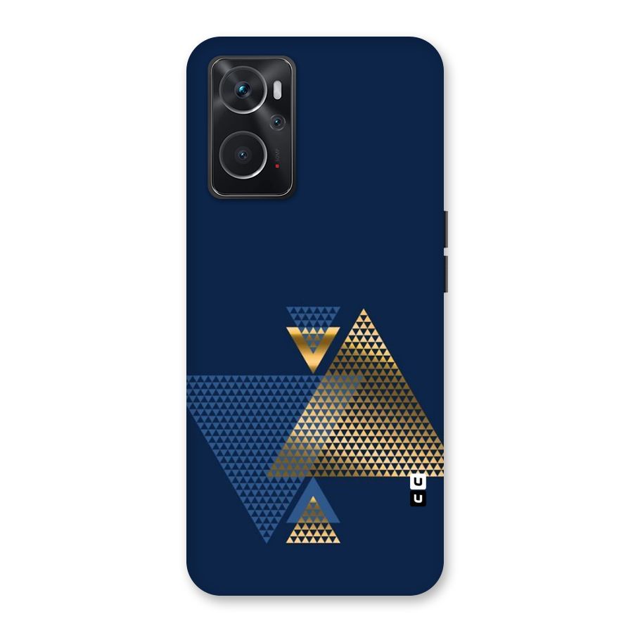 Blue Gold Triangles Back Case for Oppo K10 4G