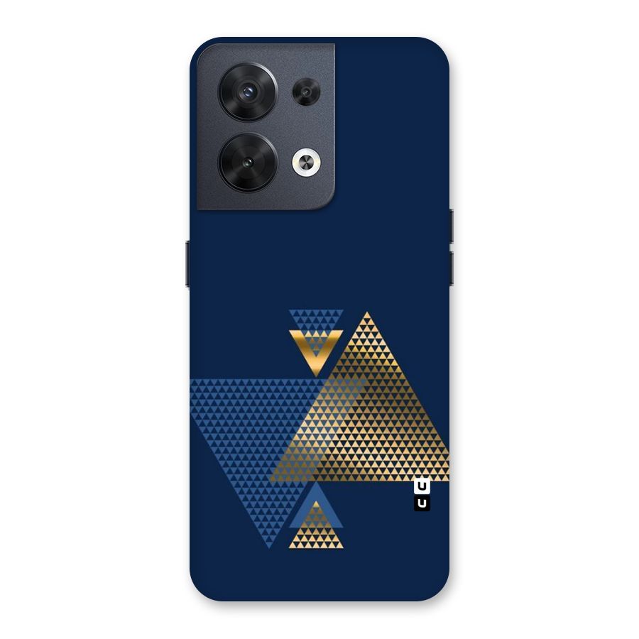 Blue Gold Triangles Back Case for Oppo Reno8 5G