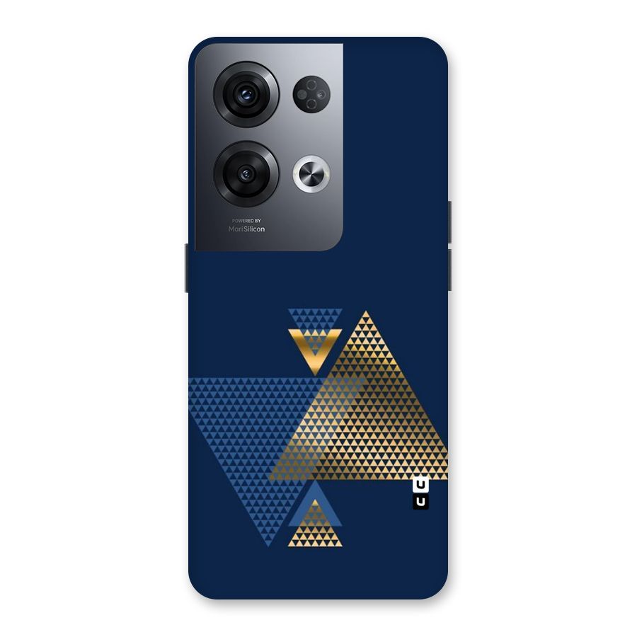 Blue Gold Triangles Back Case for Oppo Reno8 Pro 5G