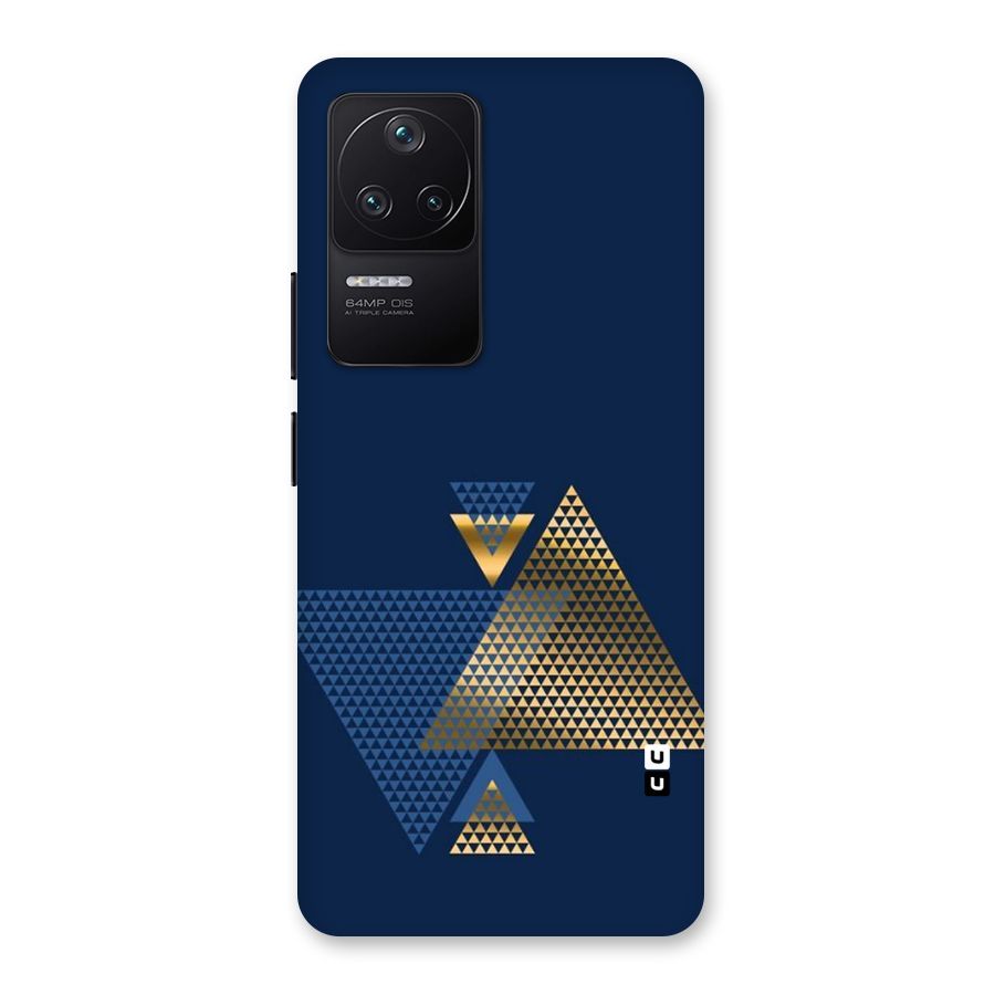 Blue Gold Triangles Back Case for Poco F4 5G