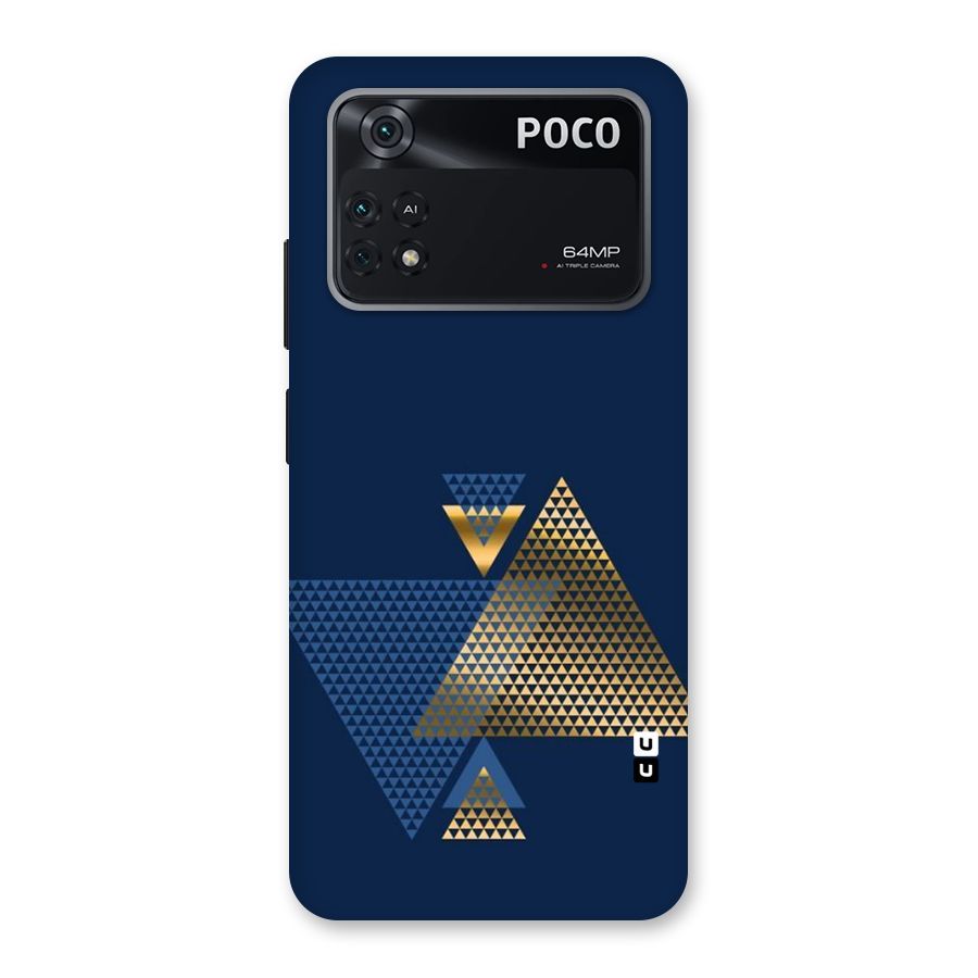 Blue Gold Triangles Back Case for Poco M4 Pro 4G