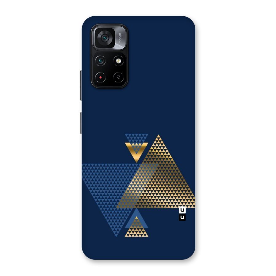 Blue Gold Triangles Back Case for Poco M4 Pro 5G