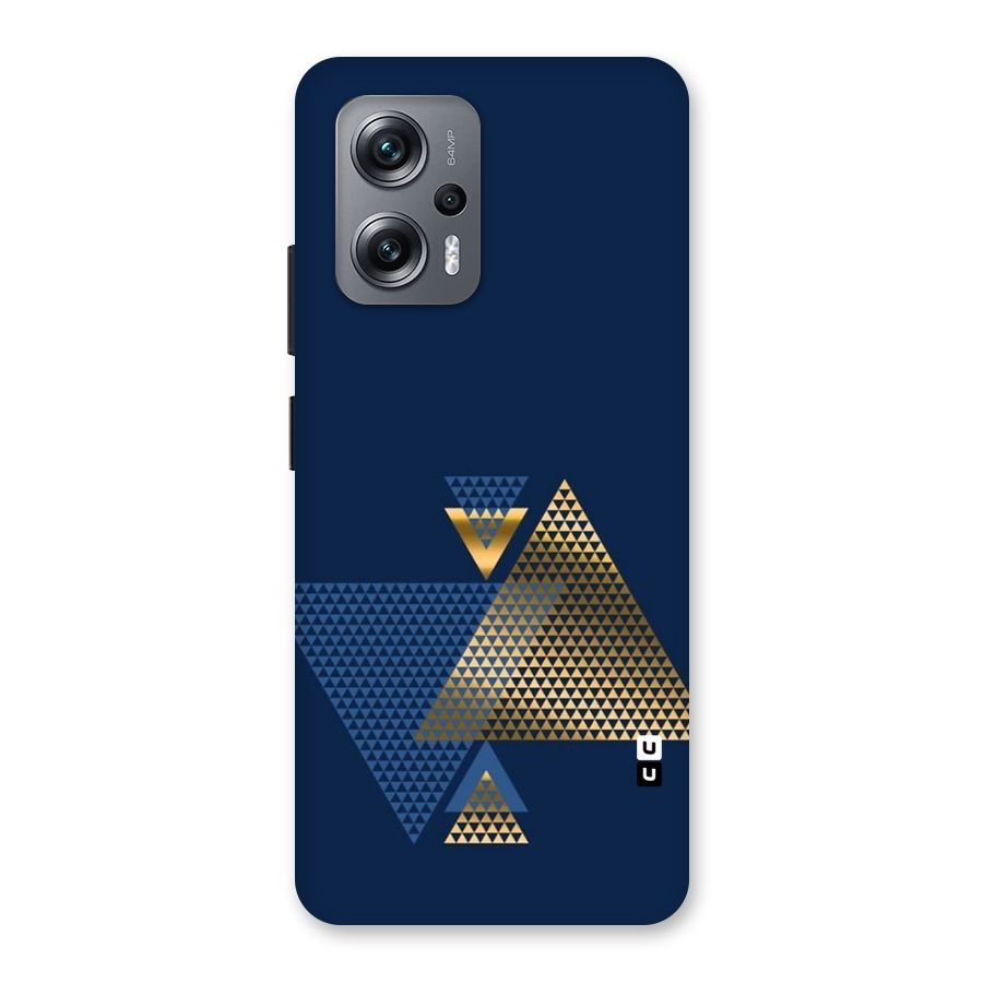 Blue Gold Triangles Back Case for Redmi K50i