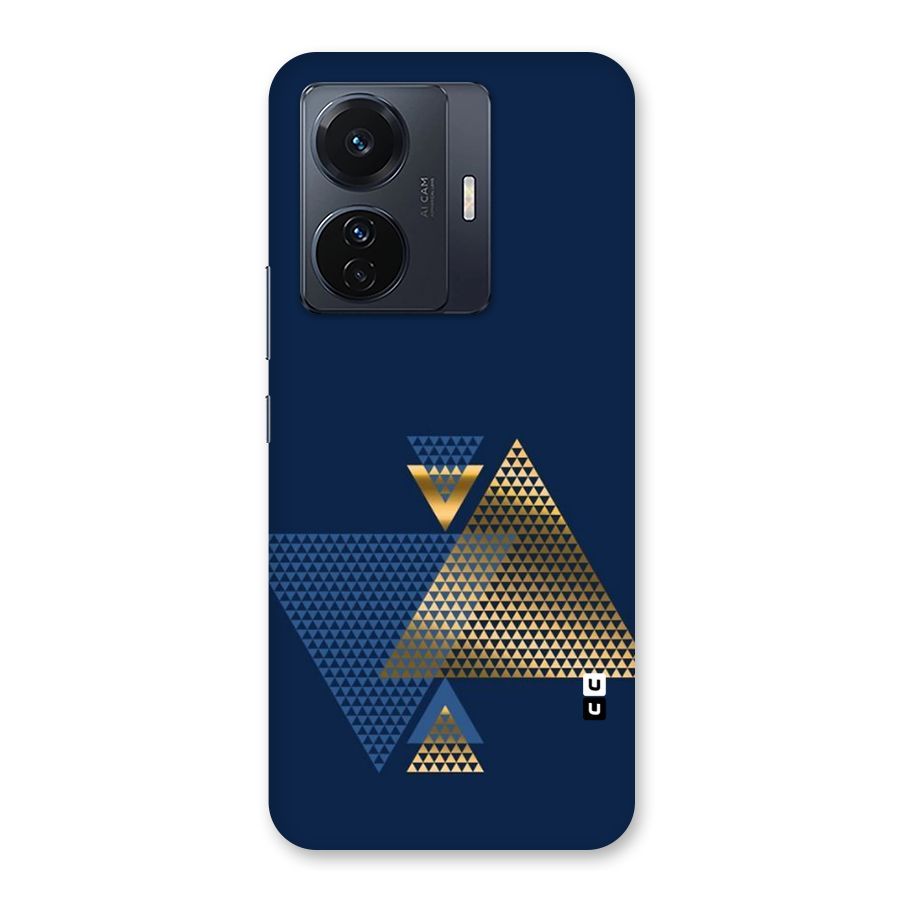 Blue Gold Triangles Back Case for Vivo T1 Pro