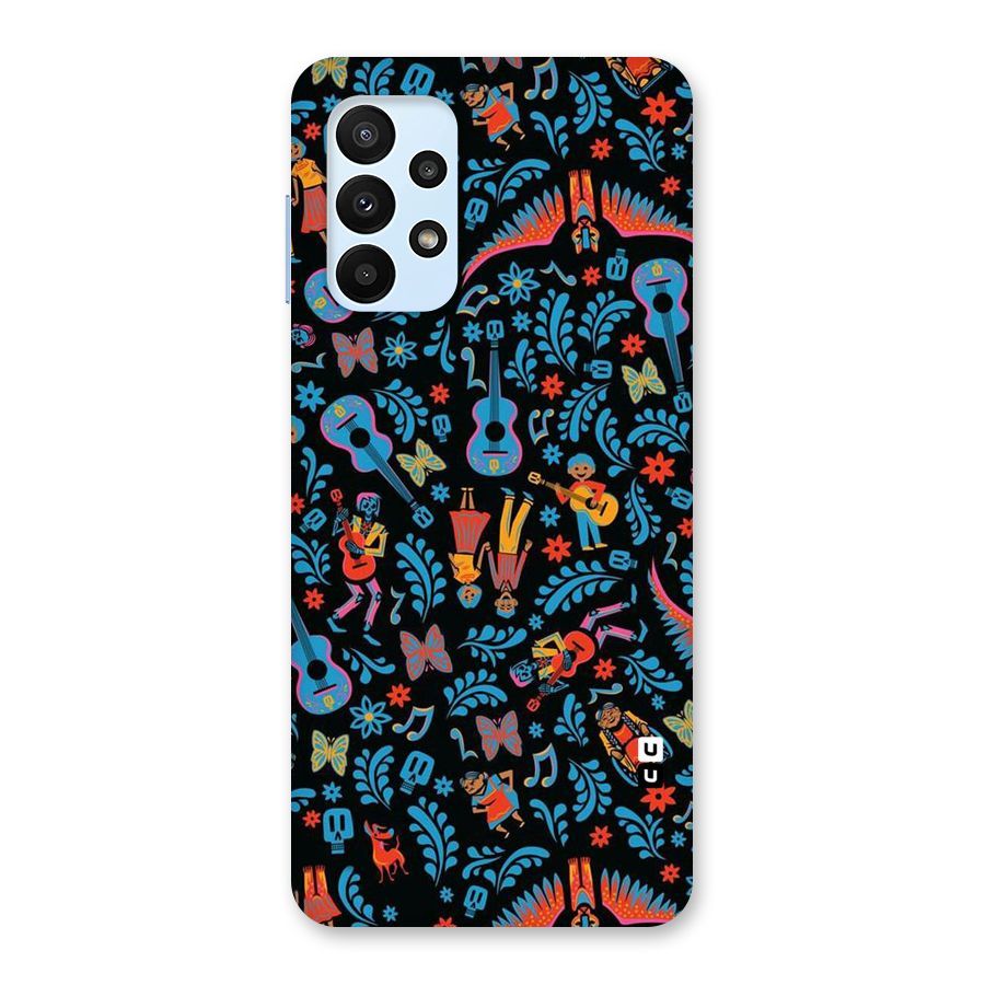 Blue Guitar Pattern Back Case for Galaxy A23