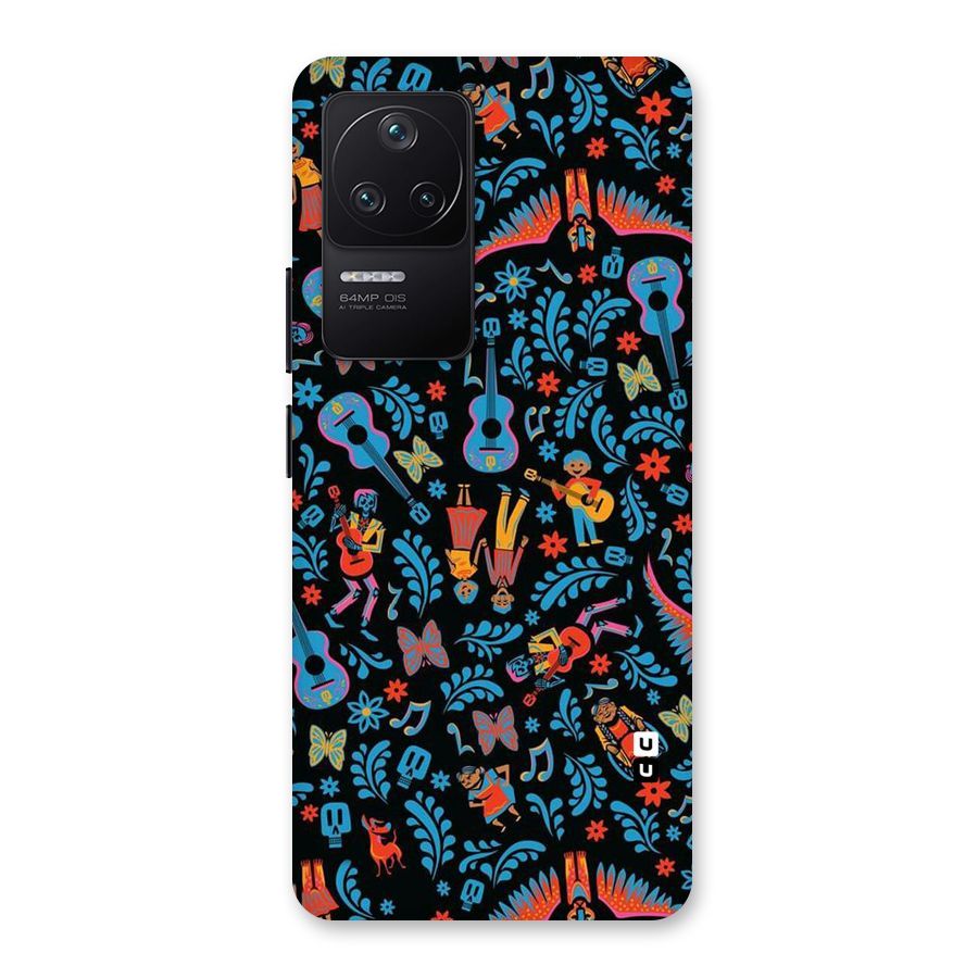Blue Guitar Pattern Back Case for Poco F4 5G