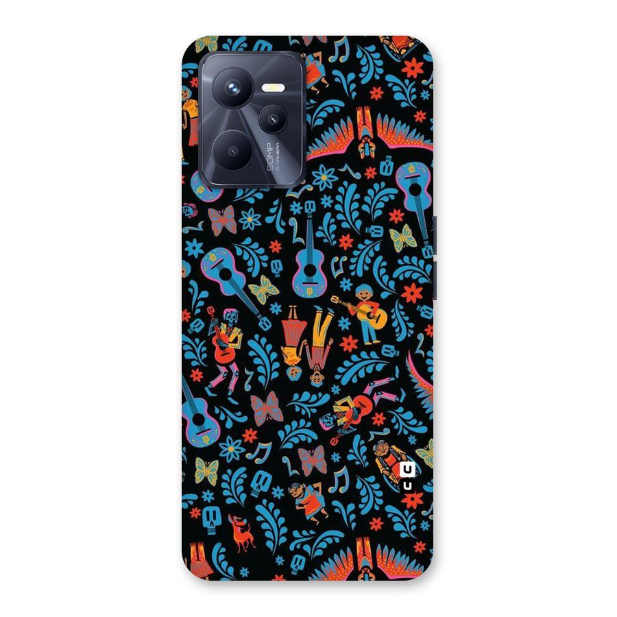 Blue Guitar Pattern Back Case for Realme C35
