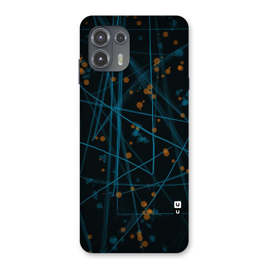 Blue Lines Gold Dots Back Case for Motorola Edge 20 Fusion