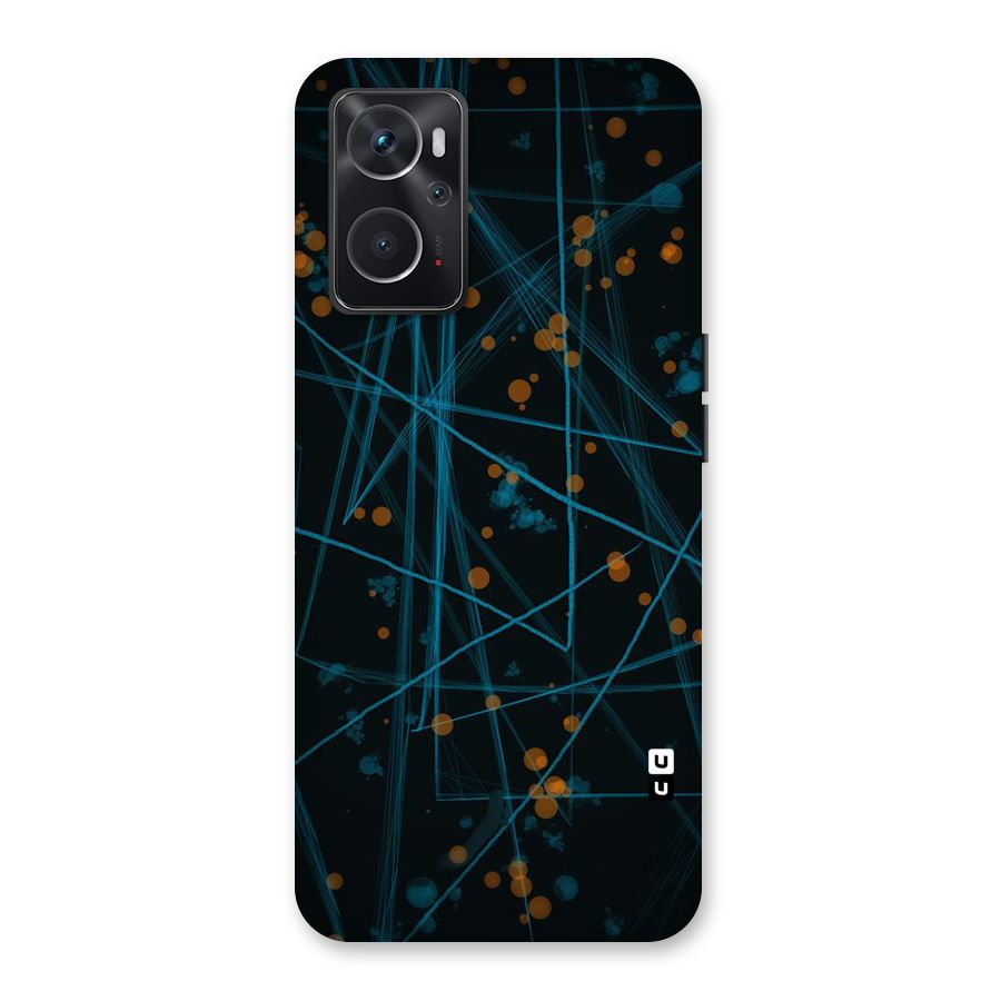 Blue Lines Gold Dots Back Case for Oppo K10 4G