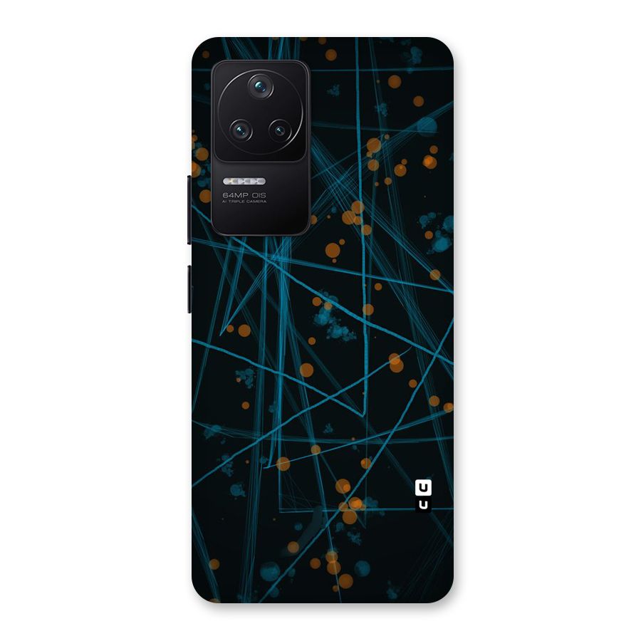 Blue Lines Gold Dots Back Case for Poco F4 5G