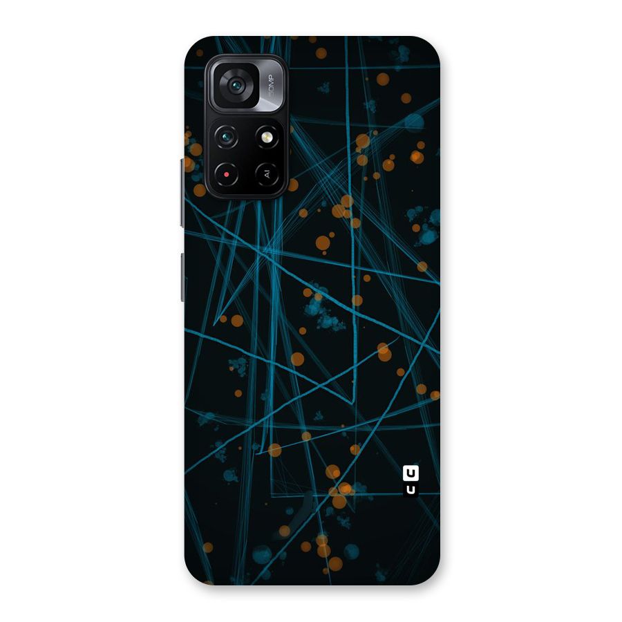 Blue Lines Gold Dots Back Case for Poco M4 Pro 5G