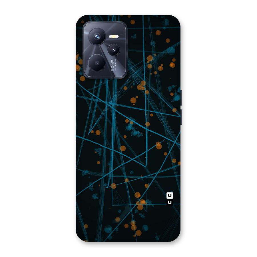 Blue Lines Gold Dots Back Case for Realme C35