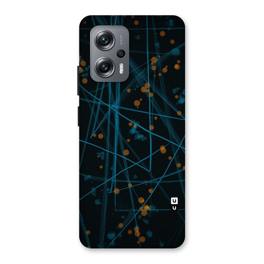 Blue Lines Gold Dots Back Case for Redmi K50i