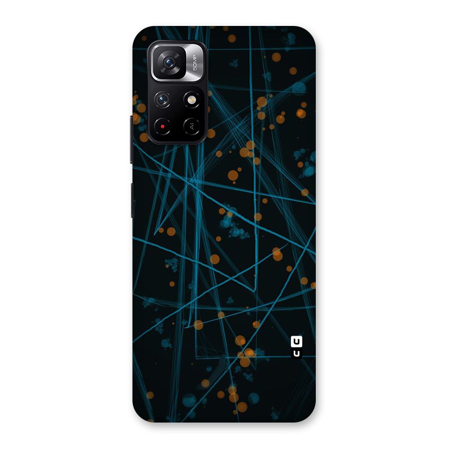 Blue Lines Gold Dots Back Case for Redmi Note 11T 5G