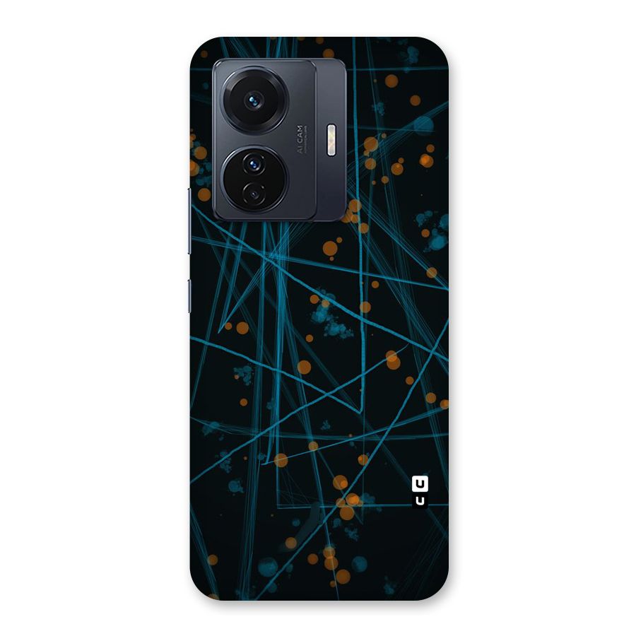 Blue Lines Gold Dots Back Case for Vivo T1 Pro