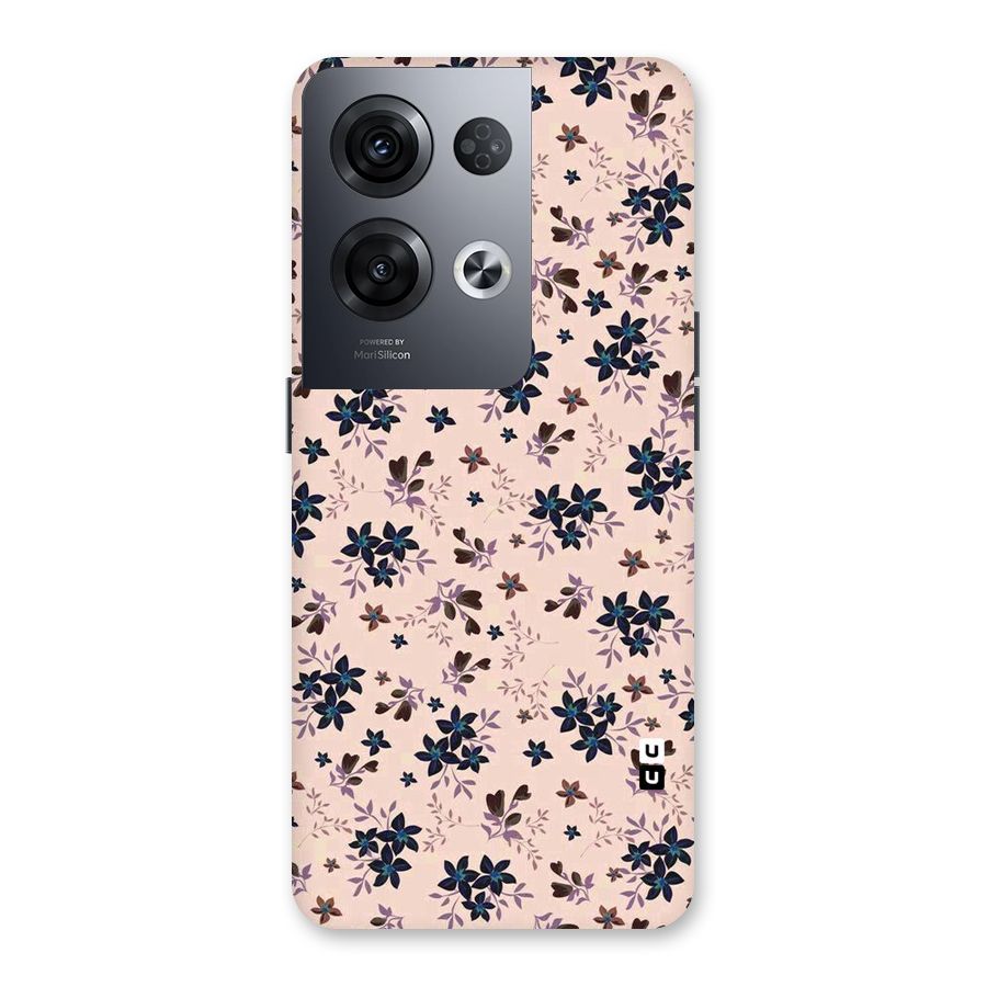 Blue Peach Floral Back Case for Oppo Reno8 Pro 5G