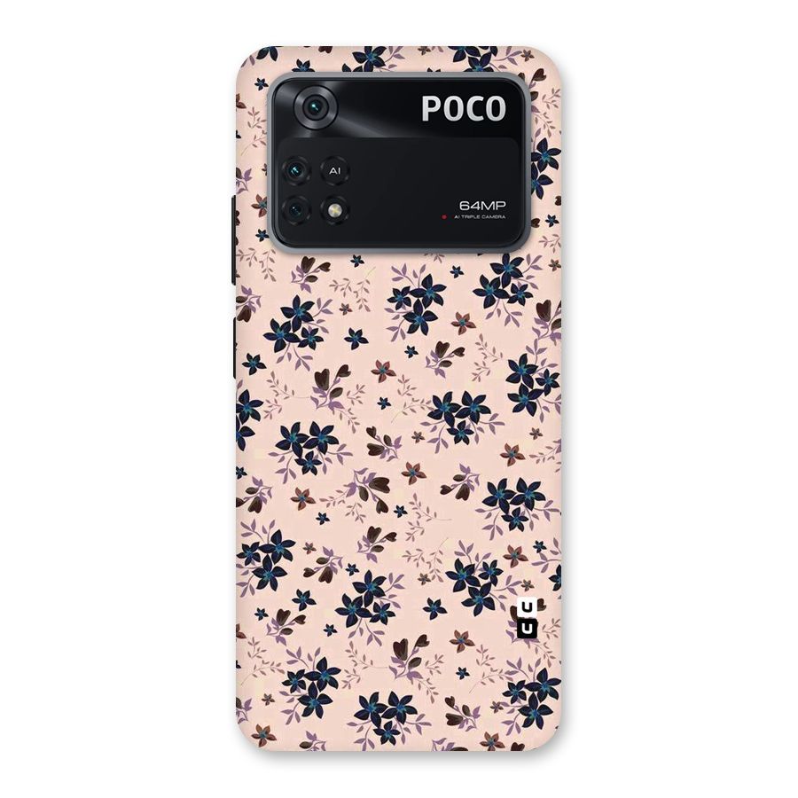 Blue Peach Floral Back Case for Poco M4 Pro 4G