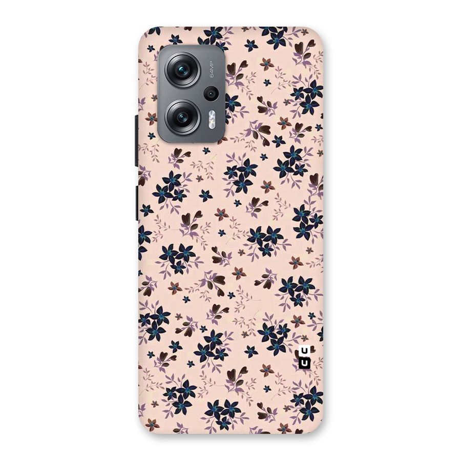 Blue Peach Floral Back Case for Redmi K50i