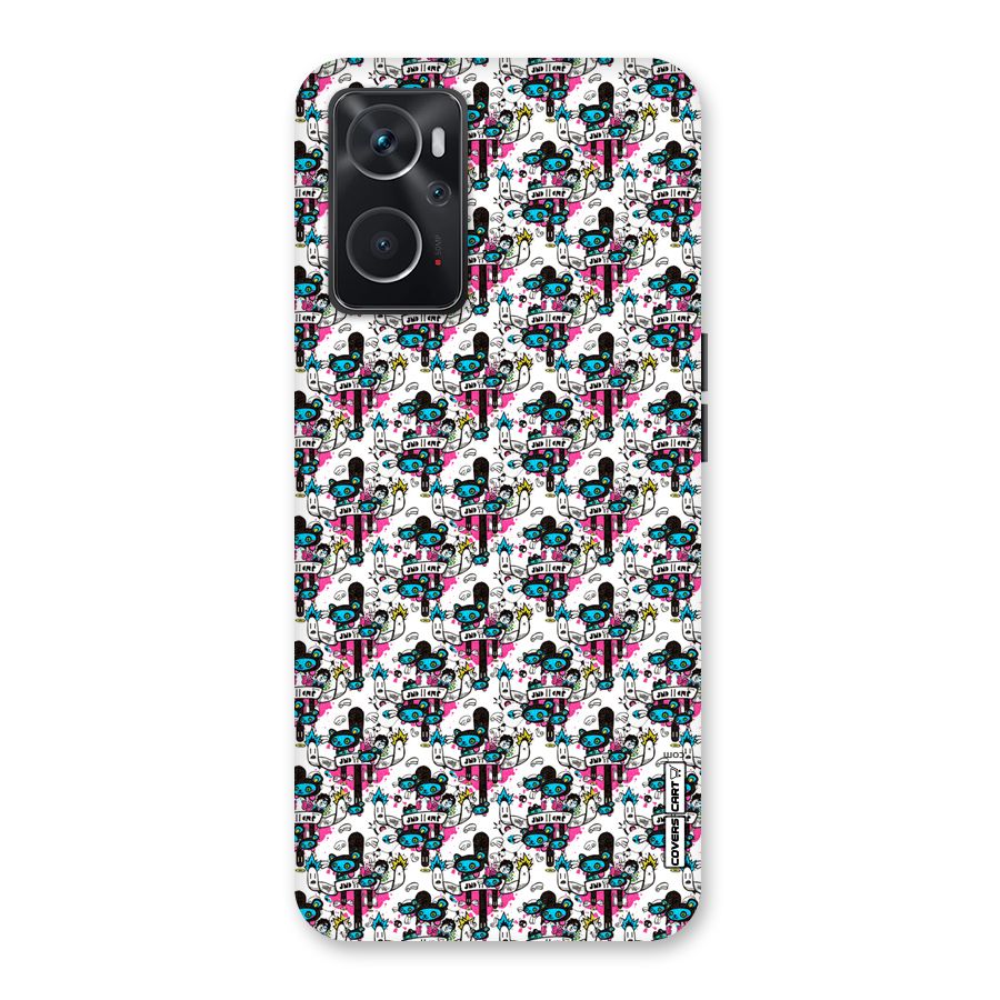 Blue Pink Pattern Back Case for Oppo K10 4G