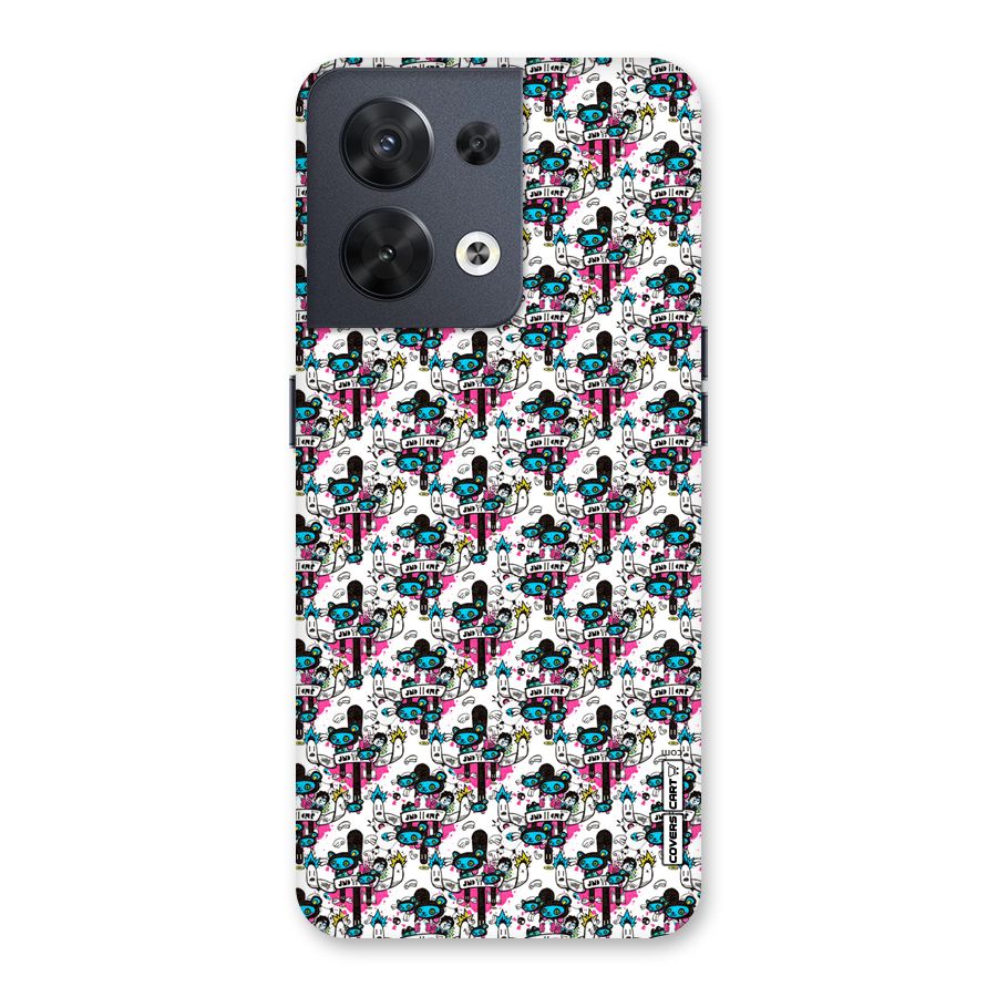 Blue Pink Pattern Back Case for Oppo Reno8 5G