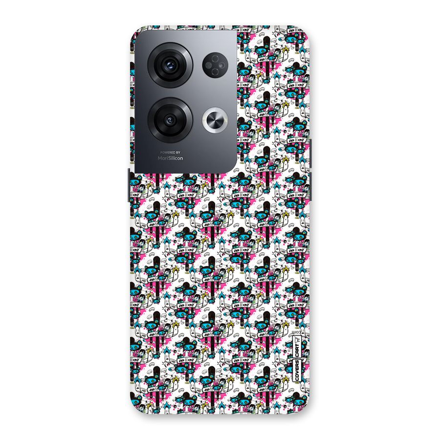 Blue Pink Pattern Back Case for Oppo Reno8 Pro 5G