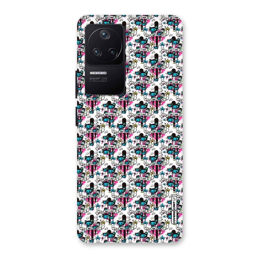 Blue Pink Pattern Back Case for Poco F4 5G