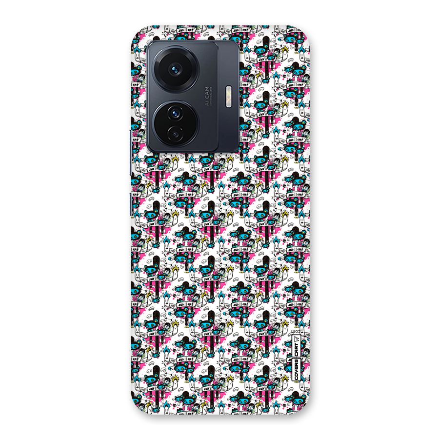 Blue Pink Pattern Back Case for Vivo T1 Pro