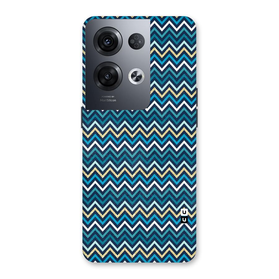 Blue Shades Chevron Pattern Back Case for Oppo Reno8 Pro 5G