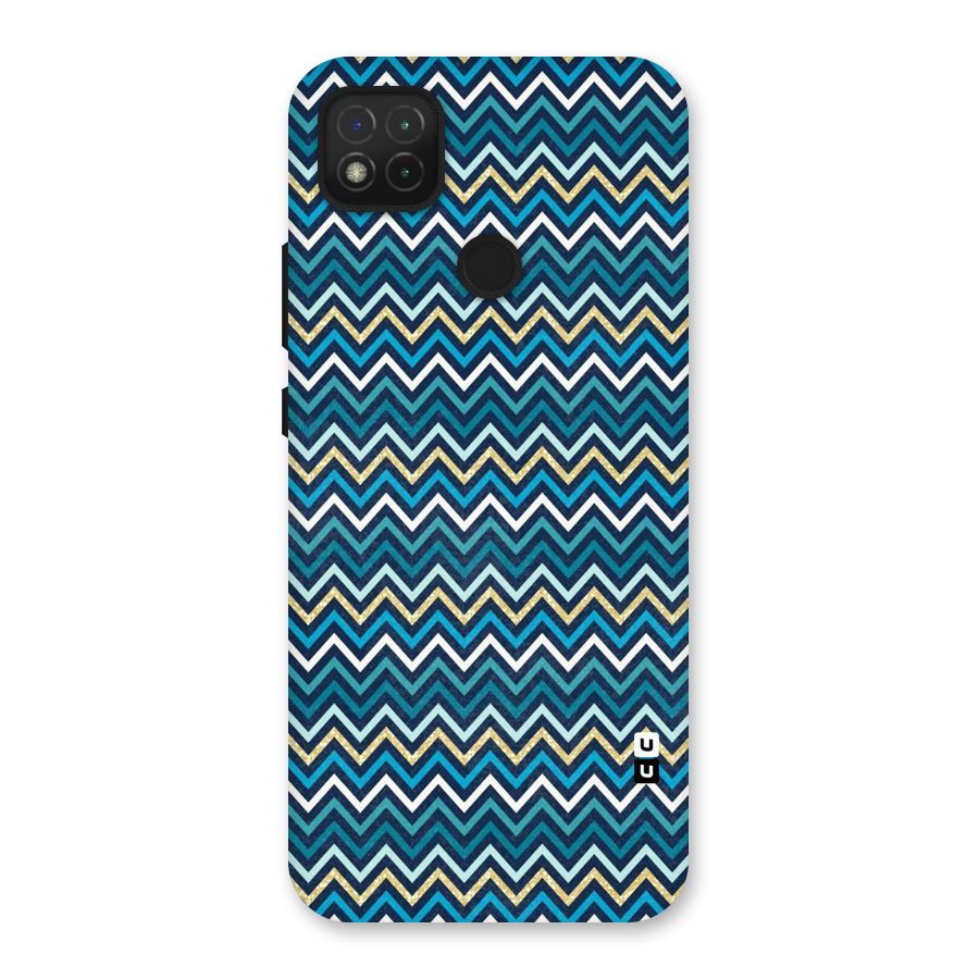 Blue Shades Chevron Pattern Back Case for Redmi 9 Activ