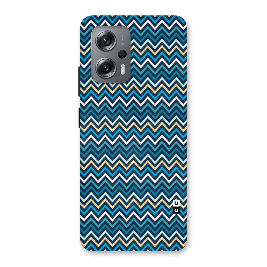 Blue Shades Chevron Pattern Back Case for Redmi K50i