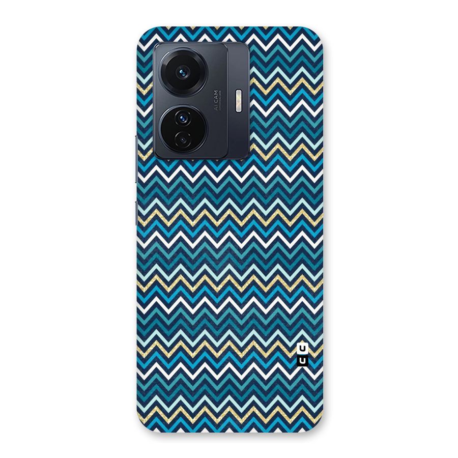 Blue Shades Chevron Pattern Back Case for Vivo T1 Pro