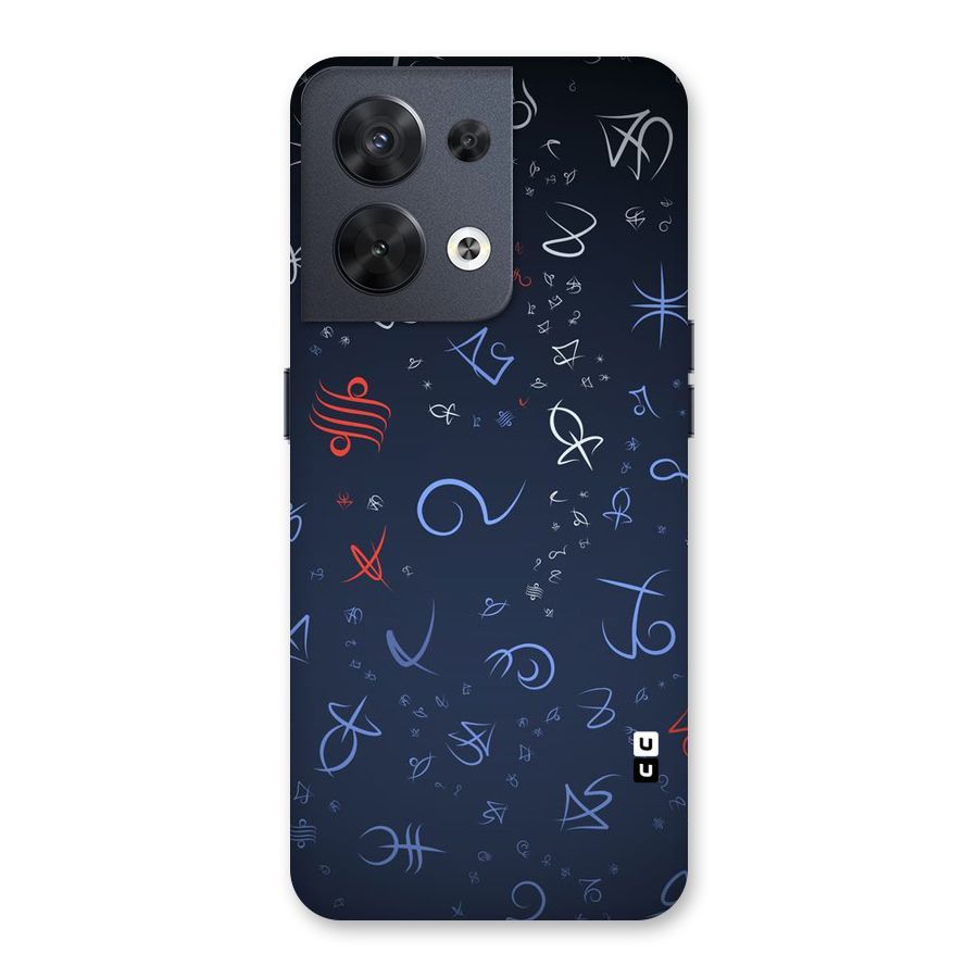 Blue Symbols Back Case for Oppo Reno8 5G