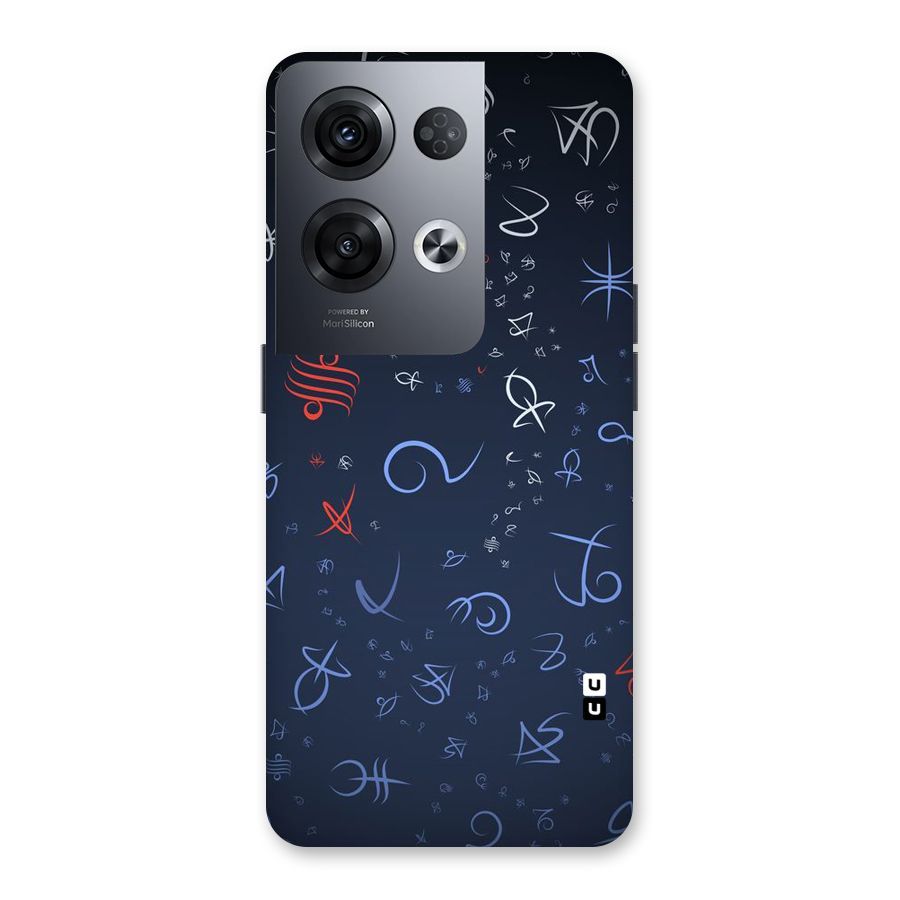 Blue Symbols Back Case for Oppo Reno8 Pro 5G
