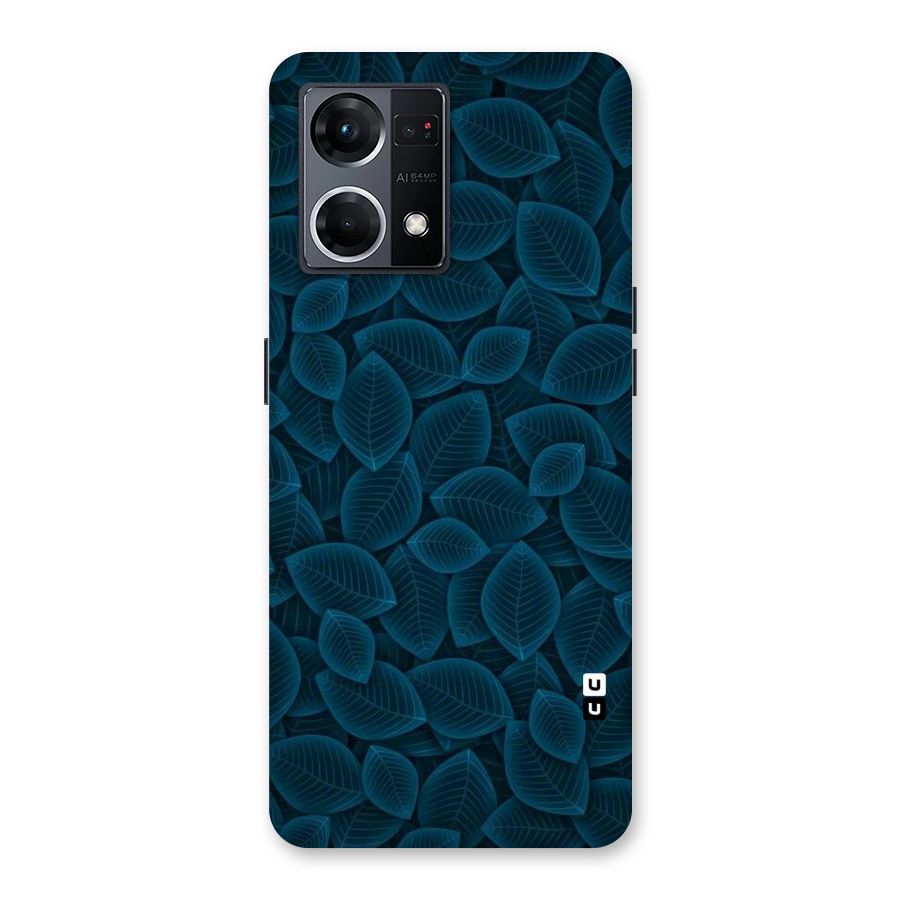 Blue Thin Leaves Glass Back Case for Oppo F21 Pro 5G