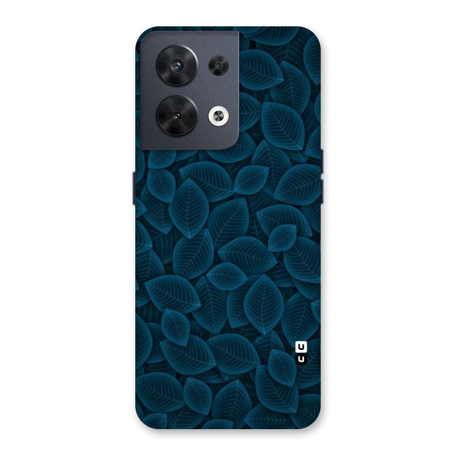 Blue Thin Leaves Back Case for Oppo Reno8 5G