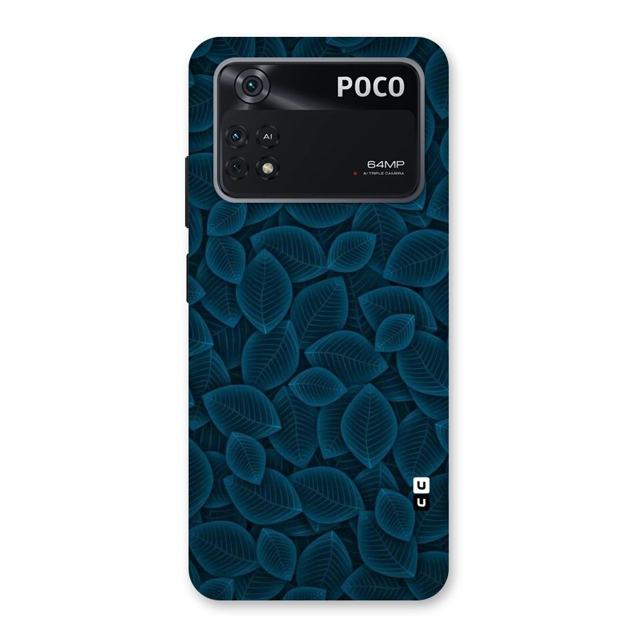 Blue Thin Leaves Back Case for Poco M4 Pro 4G