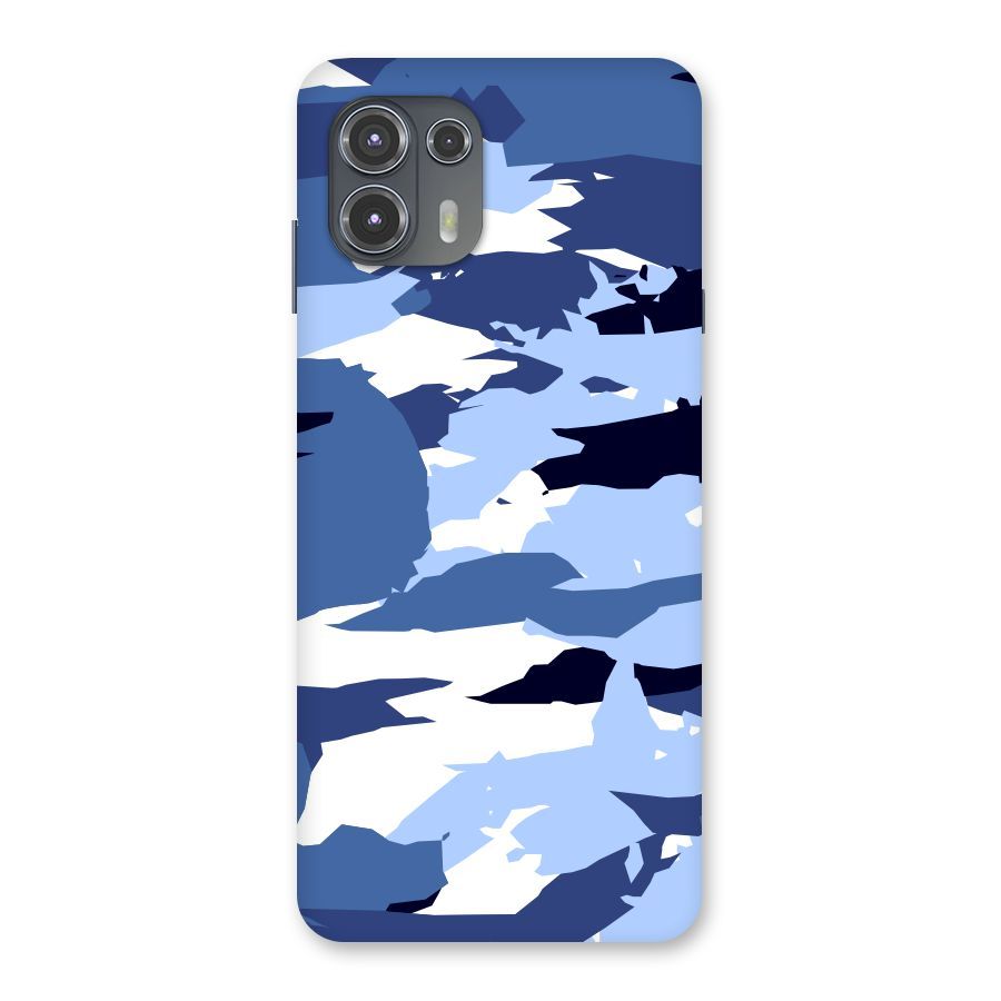 Blue White Canvas Back Case for Motorola Edge 20 Fusion
