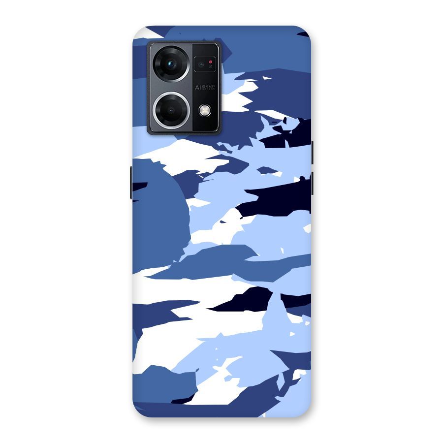 Blue White Canvas Glass Back Case for Oppo F21 Pro 5G