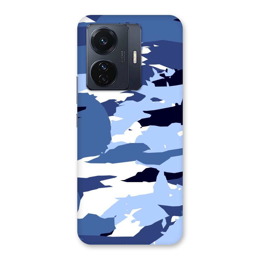 Blue White Canvas Back Case for Vivo T1 Pro