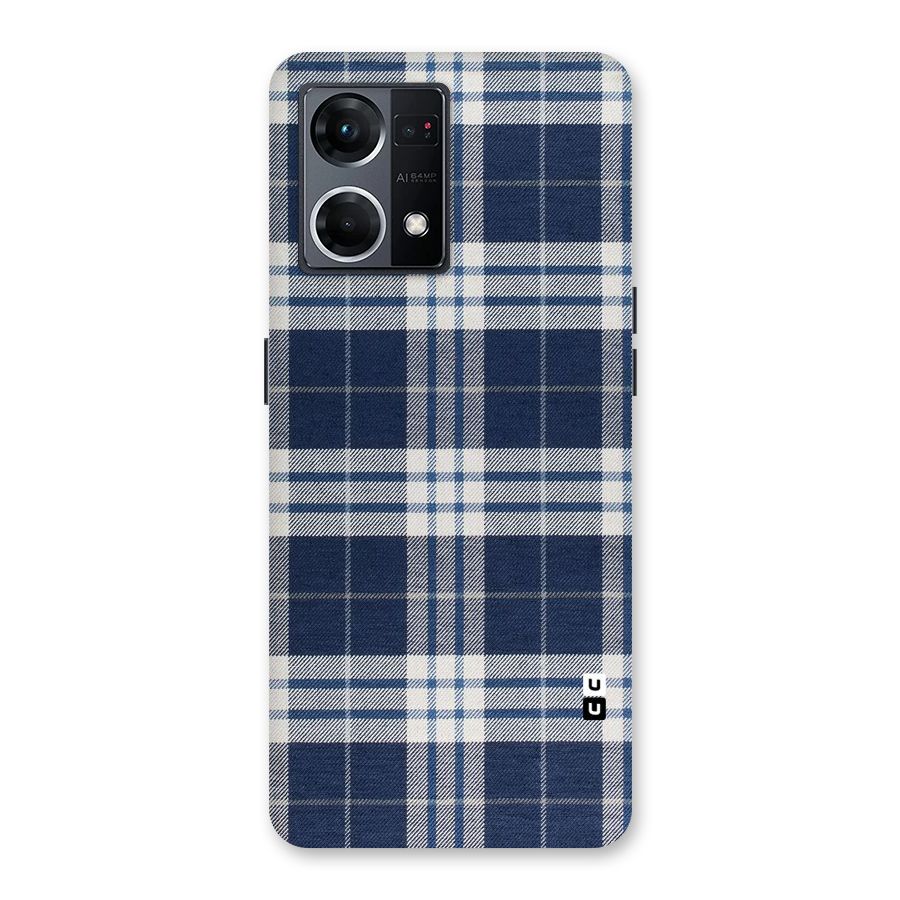 Blue White Check Glass Back Case for Oppo F21 Pro 5G