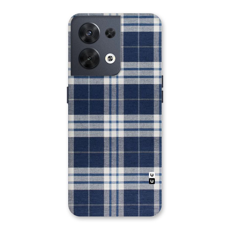Blue White Check Back Case for Oppo Reno8 5G