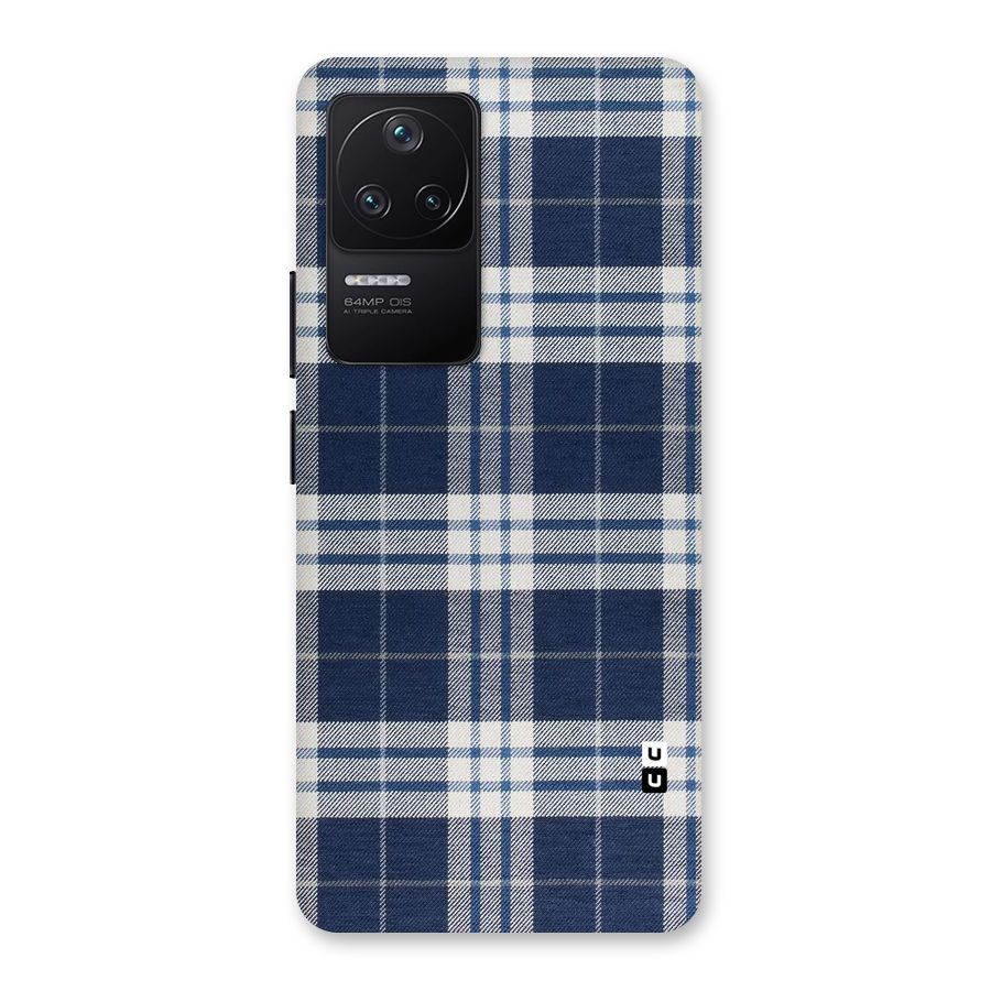Blue White Check Back Case for Poco F4 5G
