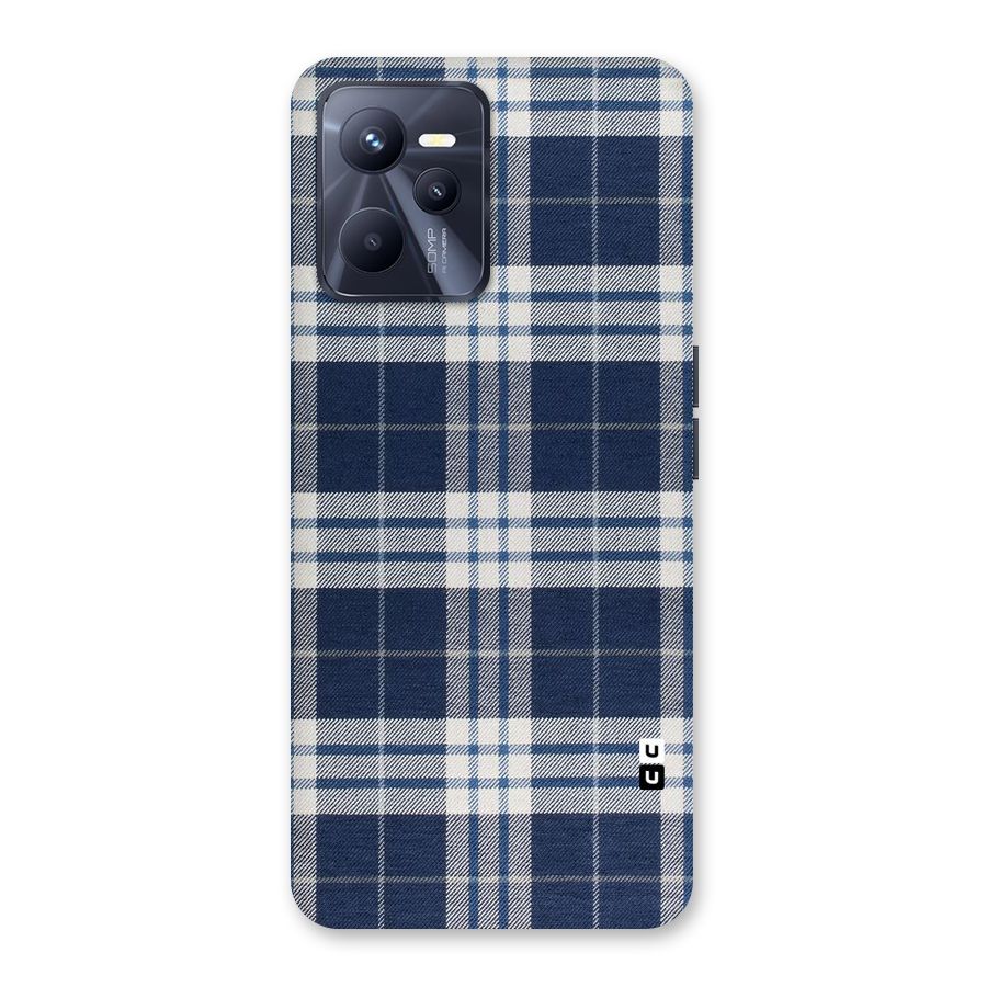 Blue White Check Back Case for Realme C35