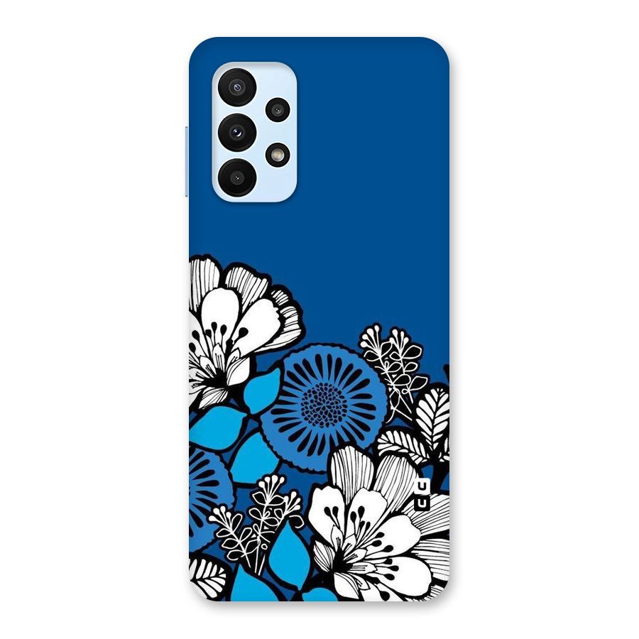 Blue White Flowers Back Case for Galaxy A23