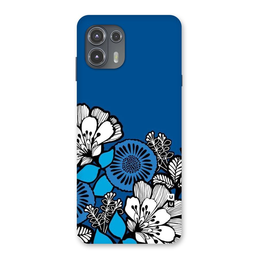Blue White Flowers Back Case for Motorola Edge 20 Fusion