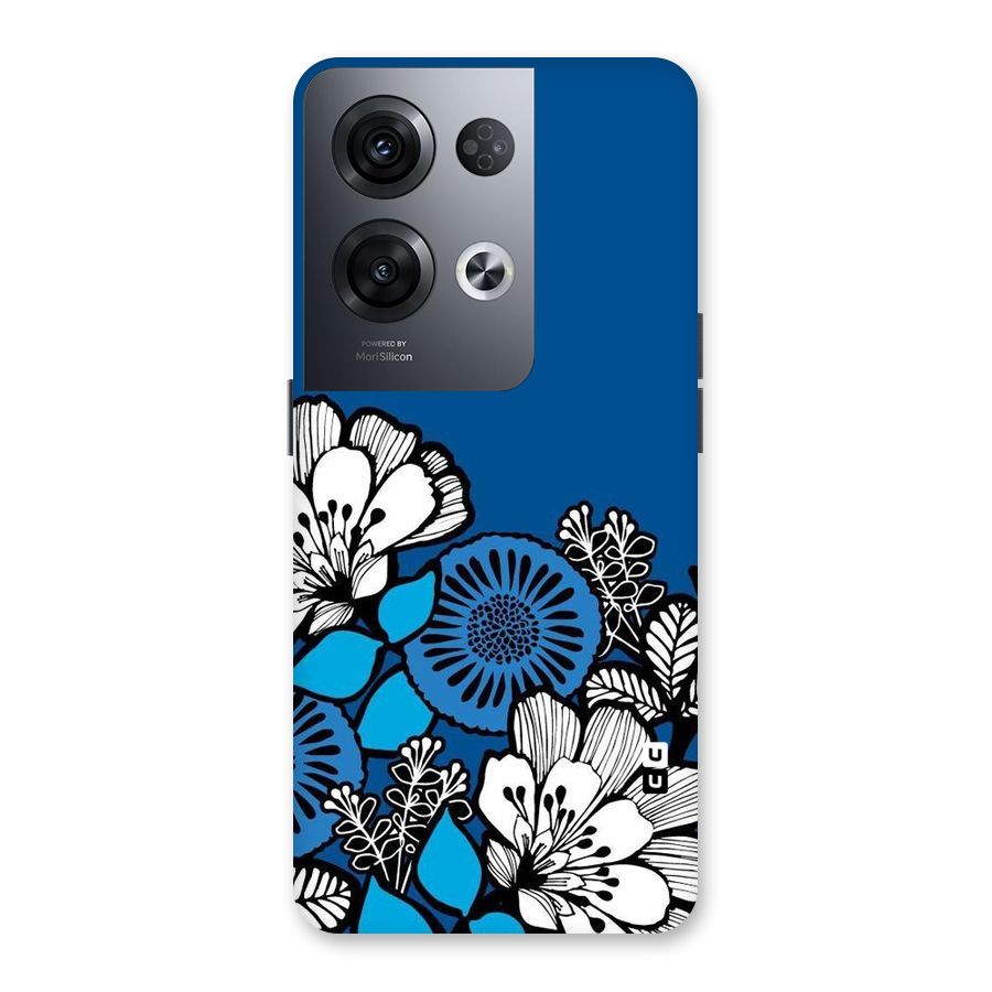 Blue White Flowers Back Case for Oppo Reno8 Pro 5G