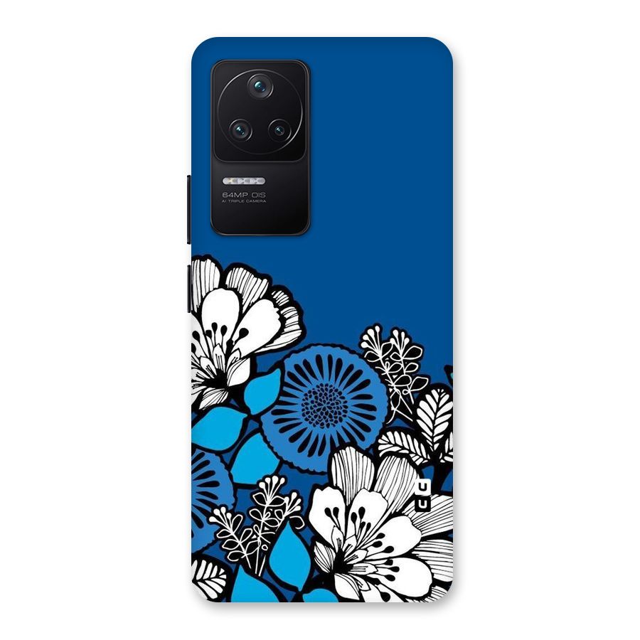 Blue White Flowers Back Case for Poco F4 5G