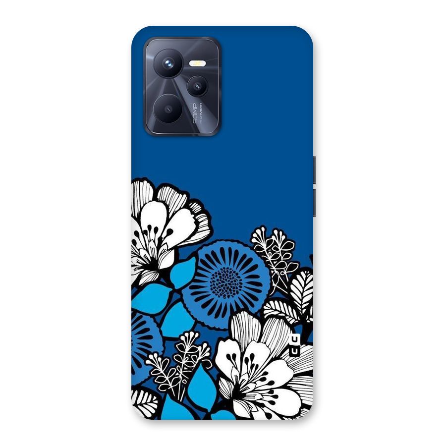 Blue White Flowers Back Case for Realme C35