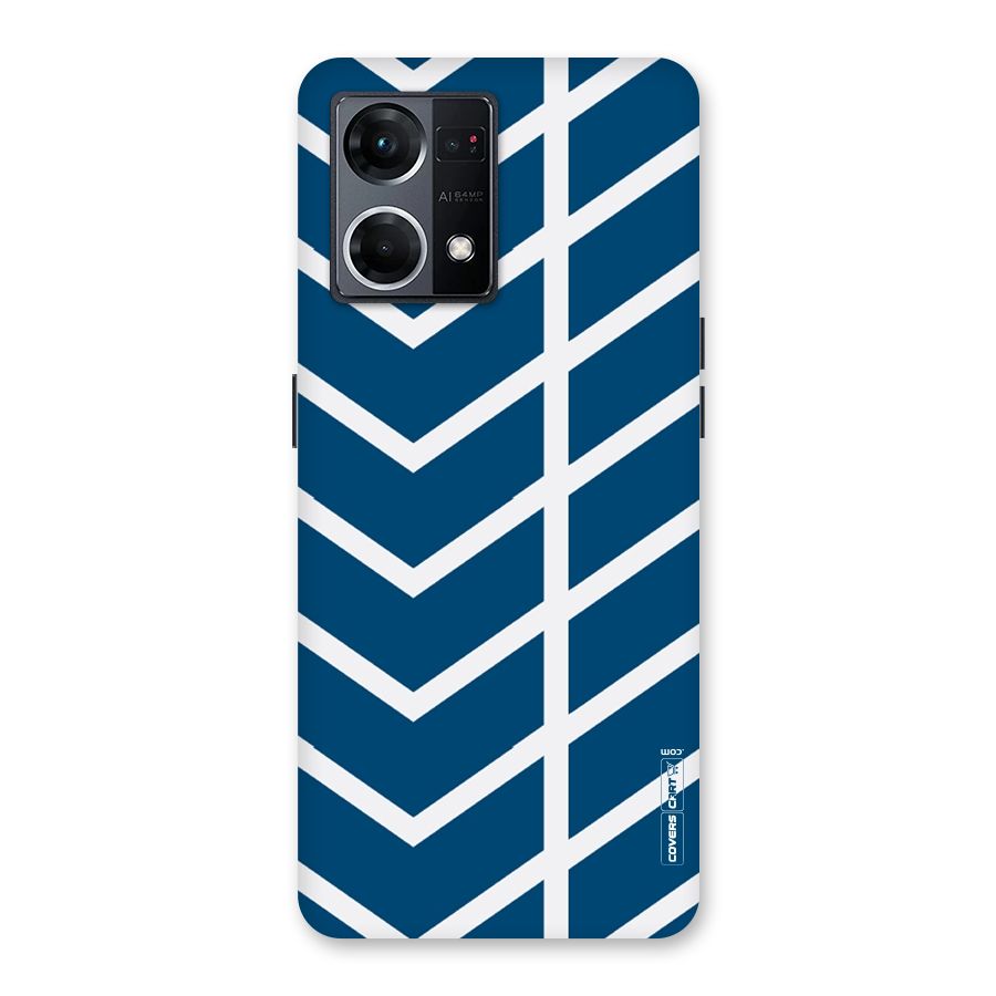 Blue White Pattern Glass Back Case for Oppo F21 Pro 5G
