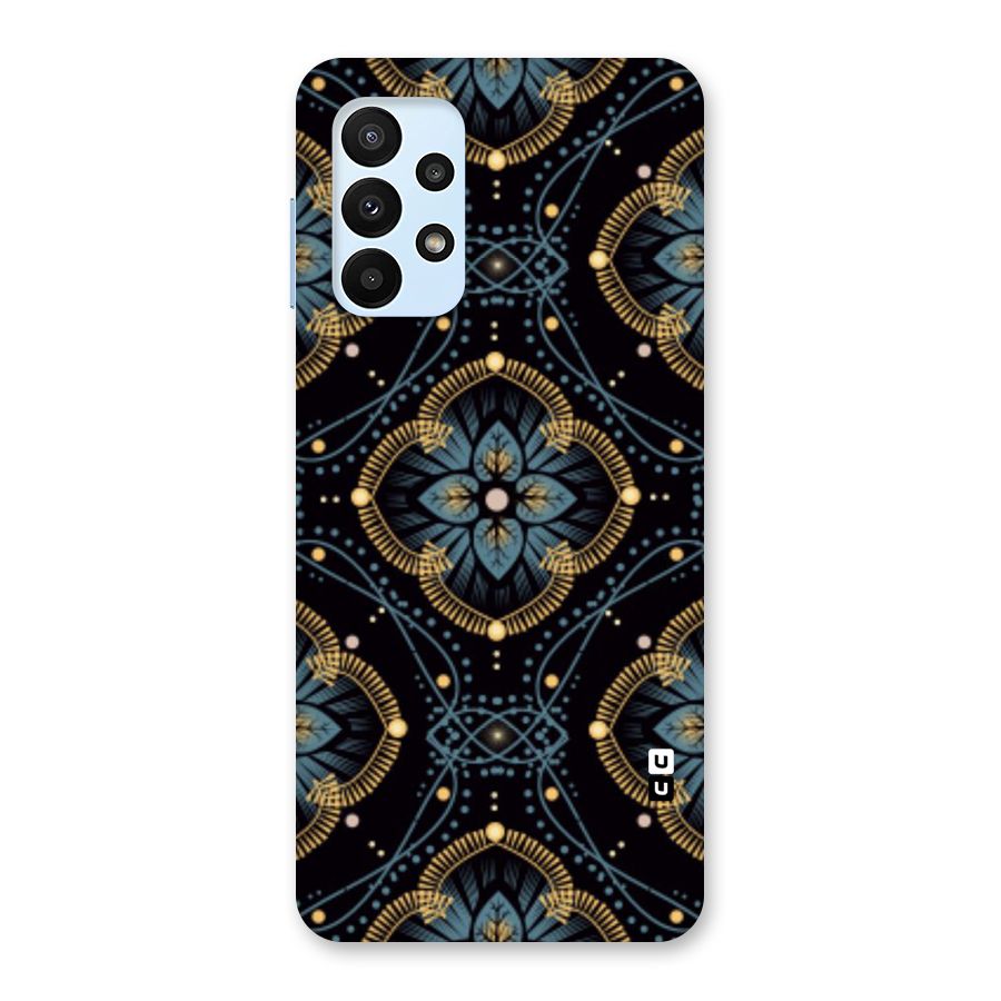 Blue With Black Flower Back Case for Galaxy A23